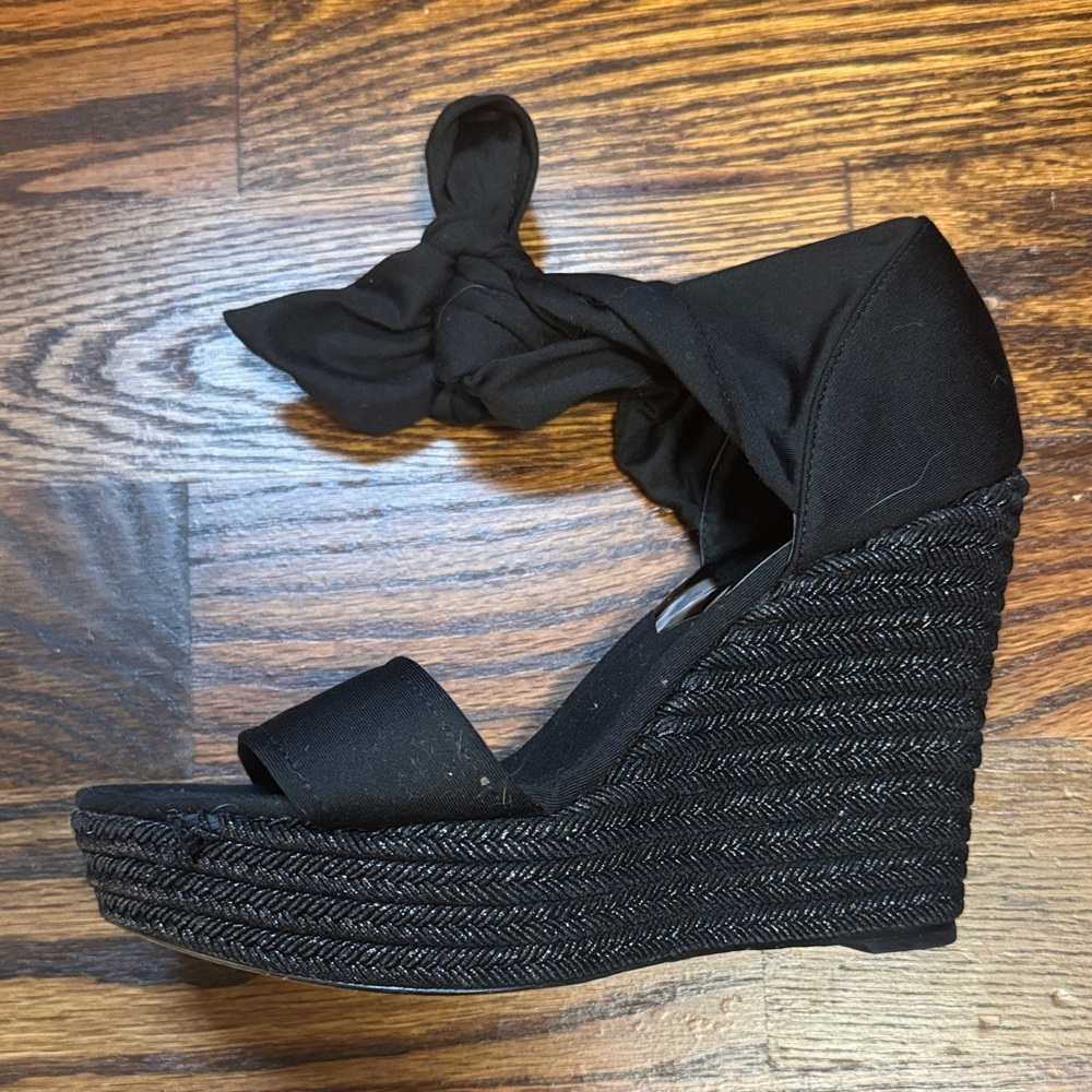 Donald J. Pliner Black Wedge Sandals